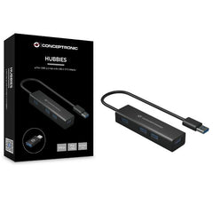 HUB USB 3.0 4-PORTE in ALLUMINIO con Adattatore da USB-C a USB-A