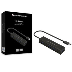 HUB USB-C 3.2 4-PORTE USB 3.0 in ALLUMINIO