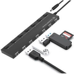 HUB 7-PORTE USB 2.0 (cavo alimentazione, Interruttore, cavo 90cm)