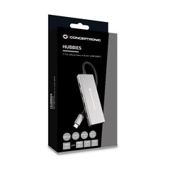 HUB 7-PORTE USB 3.2 GEN 2 -- 10Gbps, 4x USB-C, 3x USB-A, 100W PD USB, Alluminio