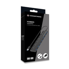 HUB USB 3.0 7-PORTE con adattatore di alimentazione, cavo da 90 cm, interruttore di alimentazione individuale