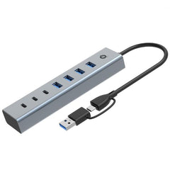 HUB USB 3.0 7 PORTE, 5Gbps, 3x USB-C, 4x USB-A
