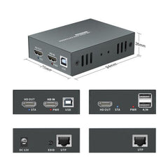 LEVELONE HVE-8111 - EXTENDER KIT HDMI 4K OVER CAT6 100m, Estensione USB