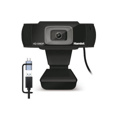 HWCAM1080-CX  Webcam USB 1080p Microfono Integrato - USB-A + USB-C
