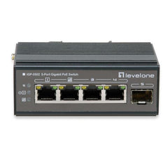 LEVELONE IGP-0502 - SWITCH INDUSTRIALE 5-PORTE GIGABIT, 802.3at/af PoE, 120W, DIN-Rail, -40°C +75°C
