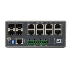 LEVELONE IGU-1271 - SWITCH INDUSTRIALE 12-PORTE GIGABIT L3, 4xSFP, DIN-RAIL, -40°C - 75°C
