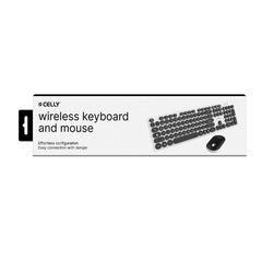 KEYBMOUSEPTL - Kit Tastiera wireless, layout italiano, tastierino numerico + mouse wireless con dongle USB-A, tasti silenziosi