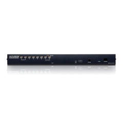 Switch KVM over IP Cat 5 a 8 porte con porta per collegamento a margherita 1 accesso condivisione locale/remoto