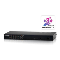 Switch KVM over IP Cat 5 a 16 porte con porta per collegamento a margherita 1 accesso condivisione locale/remoto