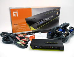 LEVELONE KVM-0421 - KVM SWITCH 4-PORTE USB VGA con supporto Audio