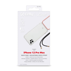 LACET - Cover trasparente in TPU morbida con laccio da collo regolabile incluso compatibile con Apple iPhone 12 Pro Max