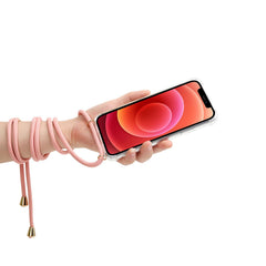 LACET - Cover trasparente in TPU morbida con laccio da collo regolabile incluso compatibile con Apple iPhone 13