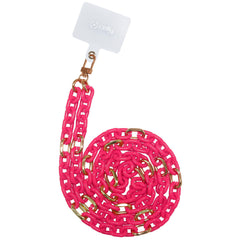 LACETCHAIN - Laccio da collo lunghezza 1.2 mt in Nylon con badge trasparente universale per smartphone [SUMMER]