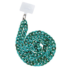 LACETMARBLE - Laccio da collo lunghezza 1.2 mt in Nylon con badge trasparente effetto marmo blu universale per smartphone [SUMMER]