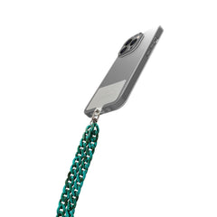 LACETMARBLE - Laccio da collo lunghezza 1.2 mt in Nylon con badge trasparente effetto marmo blu universale per smartphone [SUMMER]