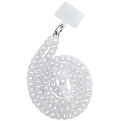 LACETMARBLE - Laccio da collo lunghezza 1.2 mt in Nylon con badge trasparente effetto marmo bianco universale per smartphone [SUMMER]