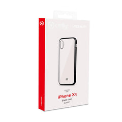 LASER MATT - Cover trasparente morbida con effetto metallo colore nero compatibile con Apple iPhone Xr