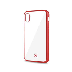 LASER MATT - Cover trasparente morbida con effetto metallo colore rosso compatibile con Apple iPhone Xr