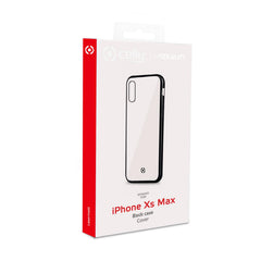 LASER MATT - Cover trasparente morbida con effetto metallo colore nero compatibile con Apple iPhone Xs Max