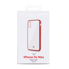 LASER MATT - Cover trasparente morbida con effetto metallo colore rosso compatibile con Apple iPhone Xs Max