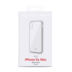 LASER MATT - Cover trasparente morbida con effetto metallo colore argento compatibile con Apple iPhone Xs Max
