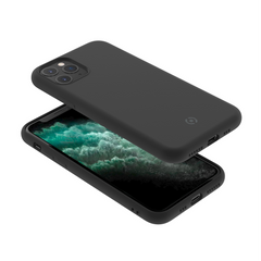LEAF - Cover in TPU con rivestimento in silicone e finitura soft touch colore nero compatibile con Apple iPhone 11 Pro