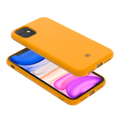 LEAF - Cover in TPU con rivestimento in silicone e finitura soft touch colore giallo compatibile con Apple iPhone 11
