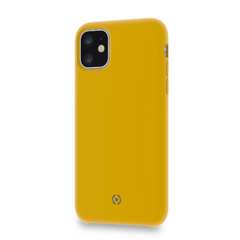 LEAF - Cover in TPU con rivestimento in silicone e finitura soft touch colore giallo compatibile con Apple iPhone 11