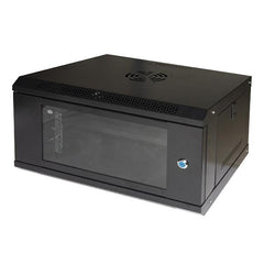 ARMADIO RACK 19" 6U LINK SERIE LIGHT COLORE NERO CON PORTA VETRO (AxPxL) MM 300X400X530 RIPIANO INCLUSO