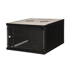 ARMADIO RACK 19" 6 UNITA' DA MURO 350x540x600 MM COLORE NERO PORTA VETRO