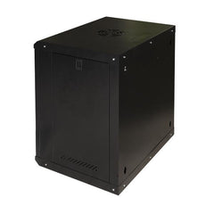 ARMADIO RACK 19" 12U LINK SERIE LIGHT COLORE NERO CON PORTA VETRO (AxPxL) MM 600x400x530 RIPIANO INCLUSO