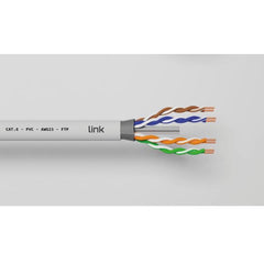 CAVO SOLIDO SCHERMATO FTP PER RETI CATEGORIA 6 PVC AWG23 MATERIALE CCA MATASSA MT 305 CLASSE CPR ECA GUAINA BIANCA