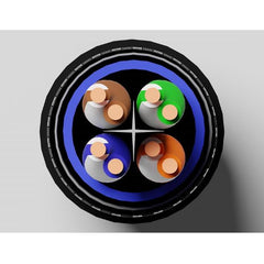 CAVO SOLIDO SCHERMATO PER RETI CATEGORIA 6 LSZH+PE AWG24 IN RAME MATASSA MT 305 ARMATO ANTIRODITORE LSZH+PE