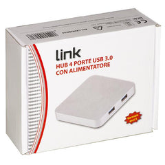 HUB 4 PORTE USB 3.0 CON ALIMENTATORE