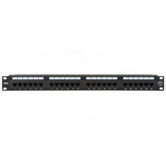 PANNELLO PATCH 19" NON SCHERMATO UTP 24 PORTE 8 POLI RJ45 PER RETI CATEGORIA 6 NERO