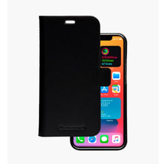Lynge - Custodia in Pelle per iPhone 12 Pro Max - Nero