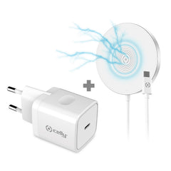 MAGCHARGEKIT - Kit basetta di ricarica Wireless + Caricabatteria USB-C 20 Watt