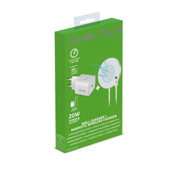 MAGCHARGEKIT - Kit basetta di ricarica Wireless + Caricabatteria USB-C 20 Watt