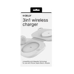 MAGPOCKET3IN1 - Caricabatteria Wireless magnetico 3in1, Tecnologia Magsafe, potenza massima 15 Watt, pieghevole, ultra sottile