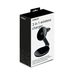 MAGSTAND3IN1EVO - Caricabatteria wireless 3in1, Tecnologia Magsafe, ricarica fino a 3 dispositivi, potenza massima 15 Watt, cavo USB-C a USB-C incluso