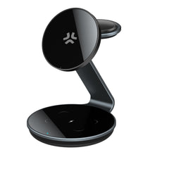 MAGSTAND3IN1EVO - Caricabatteria wireless 3in1, Tecnologia Magsafe, ricarica fino a 3 dispositivi, potenza massima 15 Watt, cavo USB-C a USB-C incluso