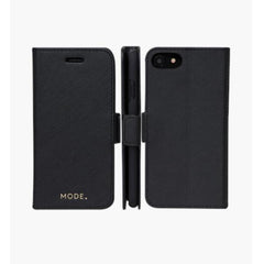 Milano - Custodia in Pelle Saffiano per iPhone SE/8/7/6 - Nero