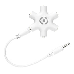 MIX5LINEIN35 - Sdoppiatore audio con 5 connettori jack 3.5mm, lunghezza 7 centimetri, compatibile con dispositivi dotati di output jack 3,5mm