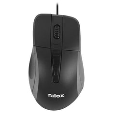 NILOX TECH - Mouse ottico, connessione USB-A, 1000DPI, 2 tasti, lunghezza cavo 1.3 mt