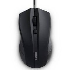 NILOX TECH - Mouse ottico, connessione USB-A, 1600DPI, 2 tasti, lunghezza cavo 1.3 mt