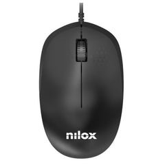 NILOX TECH - Mouse ottico, connessione USB-A, 1200DPI, 3 tasti, lunghezza cavo 1.5 mt