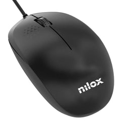 NILOX TECH - Mouse ottico, connessione USB-A, 1200DPI, 3 tasti, lunghezza cavo 1.5 mt