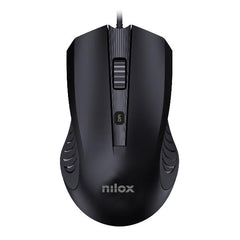 NILOX TECH - Mouse ottico, connessione USB-A, 2400DPI, 4 tasti, lunghezza cavo 1.5 mt