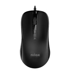 NILOX TECH - Mouse ottico, connessione USB-A, 2400DPI, 4 tasti, lunghezza cavo 1.5 mt
