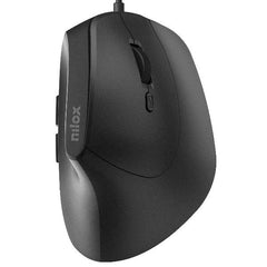 NILOX TECH - Mouse ottico verticale, connessione USB-A, 3600DPI, 6 tasti, lunghezza cavo 1,5 mt